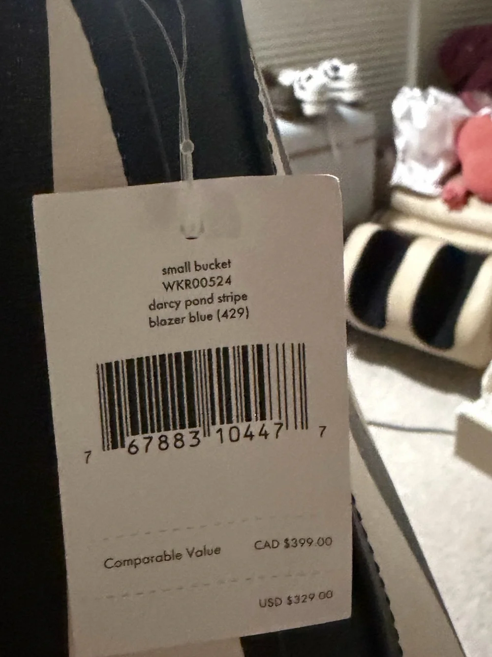 kate spade Navy and Cream Vertical Stripe Crossbody